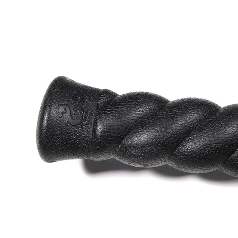 Close-up of Black Polypropylene Kung Fu Staff 34 Inch With 7.5 Inch Tsuka Handle And 24 Inch Habu Section detail