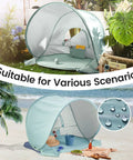 Pop Up Baby Beach Tent With UV Protection Lightweight Beach Shelter For Kids in garden and beach settings