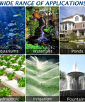 Wide applications of Amphibious Submersible Water Pump 1700 GPH 120W for aquariums, ponds, hydroponics, and fountains.