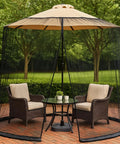 Double Sided Mosquito Netting For 7.5 To 10 Ft Patio Umbrella And Gazebo Easy Installation Weatherproof Black Canopy Net Fits