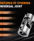 Beefy Pro Grade 1 Inch Double D Chrome Steering Universal Joint Shaft 83mm Total Length 4000 RPM Max Speed 35 Degree Operating Angle Great For Grinding Machines Automotive Parts Levelers And Automated Parking Lifts, chrome joint