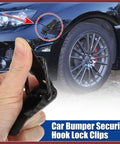 Universal Car Bumper Security Hook Clips Quick Release Hooks For Trunk And Fender Fasteners Carbon Fiber Pattern 105x33mm Set Of 2