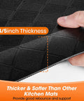 Close-up of Extra Thick Four Fifths Inch Non Slip Anti Fatigue Kitchen Floor Mat showing texture and thickness.
