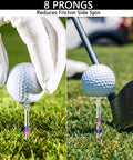 Plastic Golf Tees 3 1/4 Inches, 50 Pack, Unbreakable Tees With Cup Prongs 6 Or 8, Reduces Friction And Side Spin, on grass.