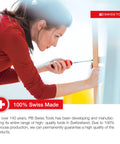 Person using Six Piece Slotted Screwdriver Set With SwissGrip For Home And Pro Use Built To Last, 100 Percent Swiss Made Quality
