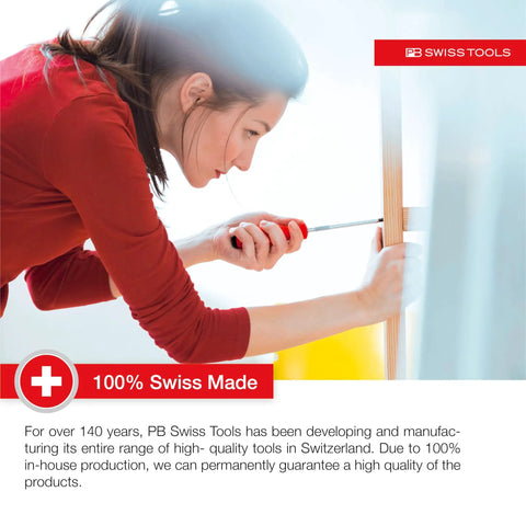 Person using Six Piece Slotted Screwdriver Set With SwissGrip For Home And Pro Use Built To Last, 100 Percent Swiss Made Quality