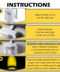 Instructions for Six Pack Toilet Night Lights Motion Activated Sensor Lamps With 16 Color Changing LED Inside Toilet Bowl For Washroom Bathroom Ambient Lighting Battery Not Included
