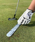 Three In One Alloy Steel Golf Putting Aid Set With Alignment Rail Cup Ring And Practice Ball for precision on grass.