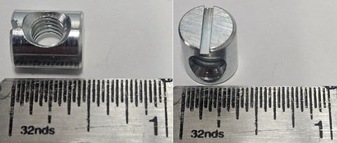 12 Pack 1/4-20 Cross Dowels Barrel Nuts CNC Machined Zinc Plated Steel 12mm By 10mm With 6mm Centered Hole Slotted
