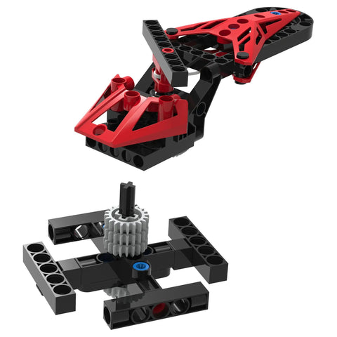 Geared-Up Gadgets 5-In-1 Engineering Kit For Makers: hands-on models including aircraft launcher and centripetal force unit.