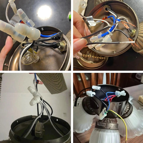 Installation of ZE109 Ceiling Fan Light Switch Replacement 2 Pack Pull Chain On Off Switch for Ceiling Fans and Wall Lights