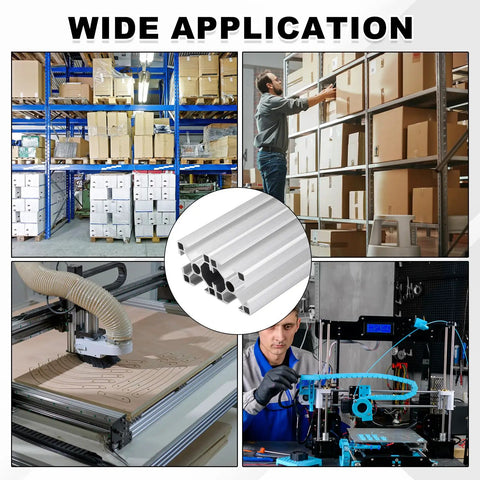 Wide application of two 200mm 3030 aluminum extrusion profiles used in CNC machines and 3D printers with heavy-duty build.