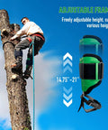 Built Tough Tree Climbing Spikes Set With Adjustable Straps And Spike Protectors in use by climber on tree