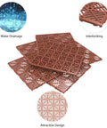 30-Pack Interlocking Deck Tiles for Outdoor Flooring in Terracotta with water drainage and attractive design.