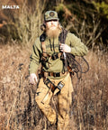 Hunters Elite Safety Harness with TrueTimber Strata Camo, Tree Strap, Linemans Climbing Strap, Deer Drag Small Medium