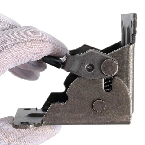 Premium Hella Sturdy Full 8 Pack Set Foldable Steel Brackets Heavy Duty Self Locking Hinges For Tables Beds Cabinets showing hinge mechanism.