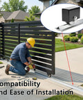 Person installing Beefed Up Heavy Duty Wide V Track Ground Track Kit For Sliding Gates 3.5 Inch Width Fits 4 And 6 Inch V Groove Wheels