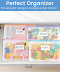 Mesh Zipper Pouch Bags 20 Pack With Label Pockets Waterproof A4 Letter Size Document Organizers in drawer