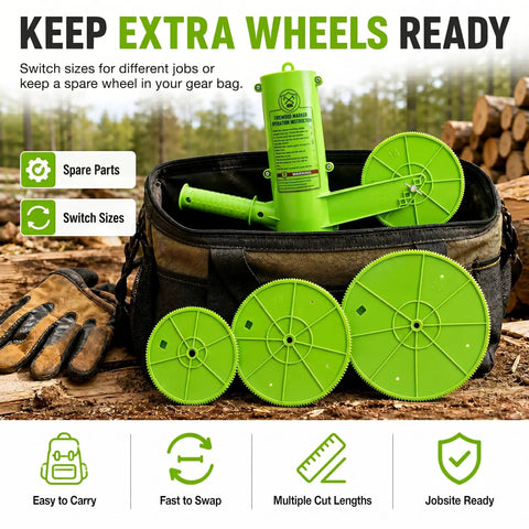 No Sweat 14 Inch Automatic Paint Marking Wheel For Firewood And Log Cutting Sprays Clean Lines Instantly While Delivering Top Notch Accuracy For Builders