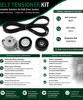 Dodge Ram Belt Tensioner With Belt And Idler Pulley Kit overview for 2009-2018 V8 models, showing components and benefits