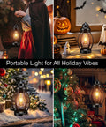 Two Pack Rechargeable Camping Lanterns Battery Operated Hanging Lights for Indoor Outdoor Use USB C Charge Holiday Scenes