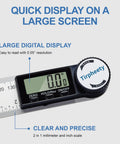 Heavy Duty Digital Angle Finder Protractor Tool With Sleek Seven Inch Body For Zero Guesswork 360 Degree Setup showing a large digital display.
