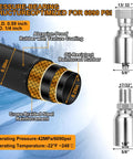 Hydraulic Hose Quarter Inch By Fifty Feet With Ten Pcs JIC Thirty Seven Degree Female And NPF Male Fittings, 4800 Psi Rated Steel Wire Braid for construction