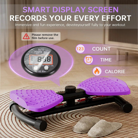 440 Lbs Weight Capacity Waist Twister Machine for Slim Waist and Core with Smart LED Display, purple