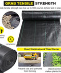 Tough As Nails Heavy Duty 5Oz Driveway And Landscape Fabric 13x115 Ft Geotextile for Weed Barrier Erosion and Road Stabilization