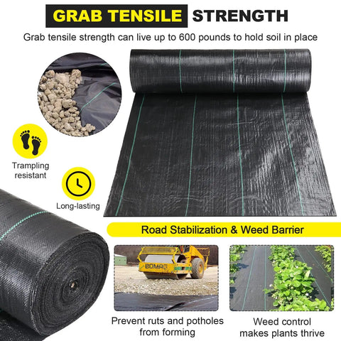 Tough As Nails Heavy Duty 5Oz Driveway And Landscape Fabric 13x115 Ft Geotextile for Weed Barrier Erosion and Road Stabilization
