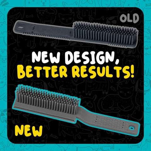 Comparison of old and new Pro Rubber Pet Hair Removal Brush For Cars Trucks SUVs RVs And Home Multi Surface Detailing Tool