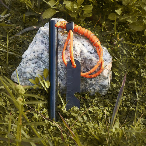 Extra Large Ferro Rod Fire Starter Kit 6 Inch by Half Inch Flint and Steel Survival Tool with Paracord and Multi Tool Striker outdoors