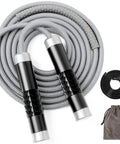 Weighted Jump Rope With Ball Bearing System 1 Lb Tangle Free Rapid Speed Rope Adjustable 9mm Cotton And PVC Cord Aluminum Handles For MMA Boxing CrossFit Home Workouts For Weight Loss Black