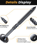 Close-up image of Heavy Duty Lag Screws Size 14 X 3 Inch 30 Pack With Torx T30 Star Bit highlighting design features for structural wood.