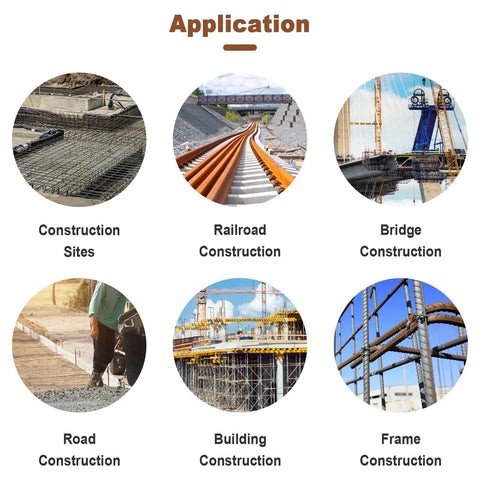Applications of Electric Rebar Tying Machine Mini Rebar Tier Gun With 2600 mAh Battery in various construction sites.