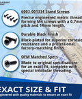 Top Shelf Replacement TV Stand Screws Compatible With Samsung 6003-001334 Metric Self Tapping Black Machine Fasteners showing M4 screws with specs.