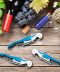 Portable Orange Corkscrew Wine Opener Set For Waiters And Bartenders, Stainless Steel Wine Key With Hinged Serrated Foil Cutter