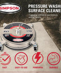 Universal 16.5 Inch Pressure Washer Surface Cleaner Stainless Steel For Gas And Electric Cold Water One Quarter Inch Quick Connect Max 4000 PSI Perfect For Driveways Patios And Sidewalks
