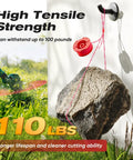 Durable 0.08 Inch Weed Eater String Spool For Craftsman CMCST910 Series, showing tensile strength with trimmer line lifting rock