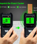 5 In 1 Stud Finder Wall Scanner with Audio Alarm and HD LCD Display showing stud detection on wall
