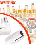 Nickel Brass 90 Degree Barb Elbow Hose Fitting Five Eighth Inch Inner Diameter One Quarter Inch Male NPT Thread