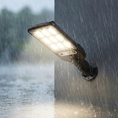 Outdoor Solar Wall Lights With Wide Angle Flood Lights, Motion Sensor, Dusk To Dawn, Remote Control, IP66 Waterproof in rain