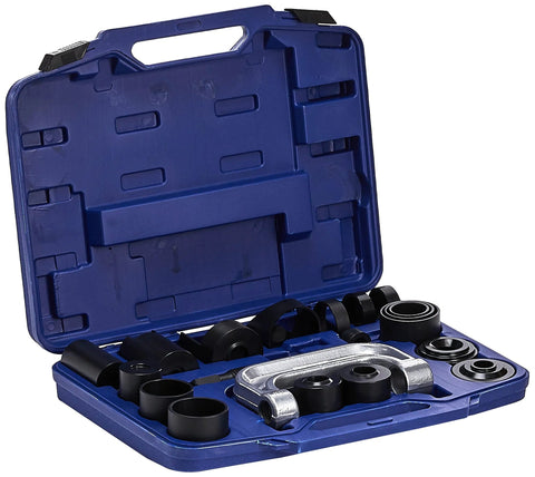 Astro Pneumatic 21-piece ball joint service tool set with master adapters in open blue case