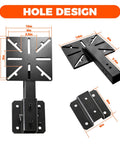 Straight Up Heavy Duty Carbon Steel Bench Vise And Grinder Table Mount Featuring Rock Solid Grip Portable Black Finish dimensions and hole design.