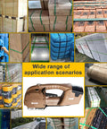 Hardcore Electric Handheld Strapping Machine Fast Auto Tension Weld For PP And PET Strap Bands shown in various packaging applications.