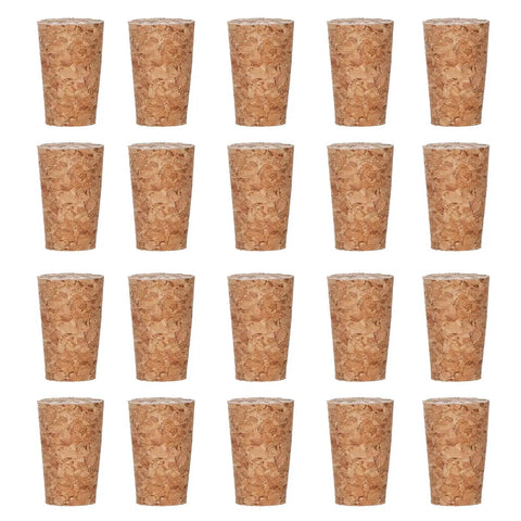 25 Pack Natural Soft Wood Corks, Tapered Bottle Stoppers For Wine Making And DIY Crafts, Leakproof, Reusable, Eco Friendly Corks