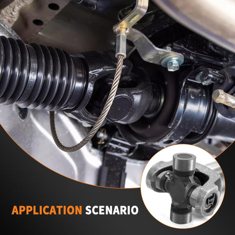 U Joint Kit 5-213X For 1330 Series Universal Joint OSR Outside Snap Ring Greasable shown in truck drivetrain application