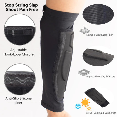 Cooling Archery Arm Guard Sleeve With Full Forearm Coverage For Right Or Left Hand, Instant Cooling Fabric, Black arm guard