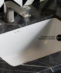 18.5 Inch Rectangular Undermount Bathroom Sink With Seamless Ceramic Build Scratch Resistant Non Porous Finish