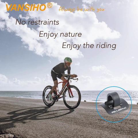 Cyclist on road bike with Alloy Bike Cable Guides Kit With 6 Sets Base And Clip For Bicycle Brake Shifter Derailleur Cables overlay